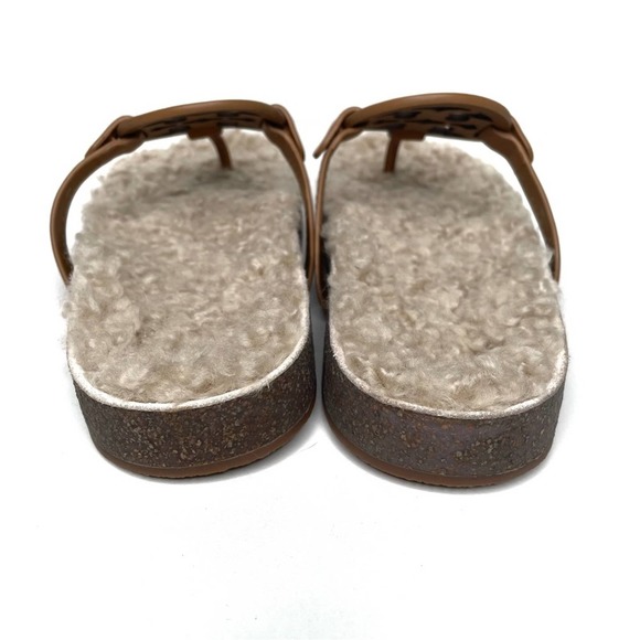 Tory Burch Miller Cloud Shearling Sandals Brown Color Size 10 - Picture 5 of 11